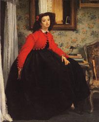 James Tissot Portrait of Mlle.L.L(or Young Girl in Red Jacket) oil painting image
